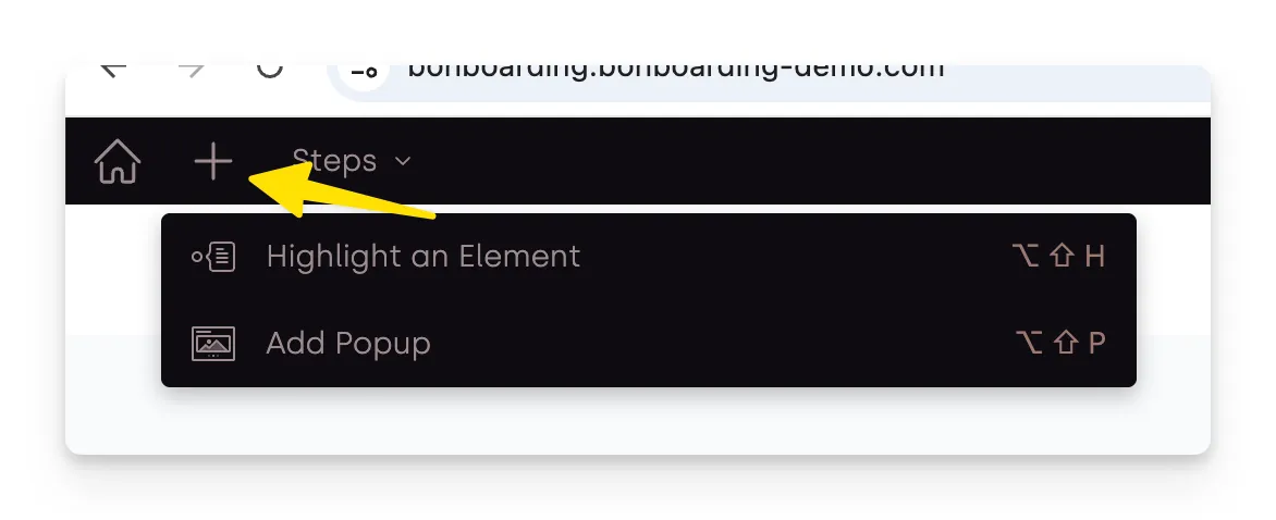 Add steps button