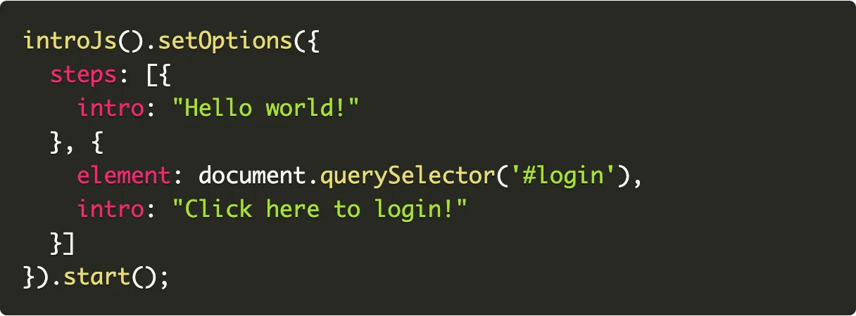 Intro.js requires some coding knowledge to integrate