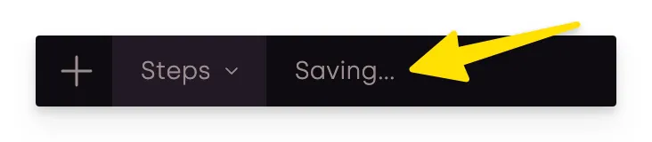 Saving indicator